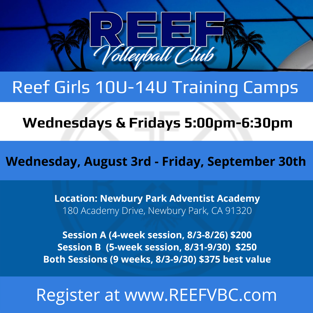 Reef VBC Girls 10U-14U Training Camps